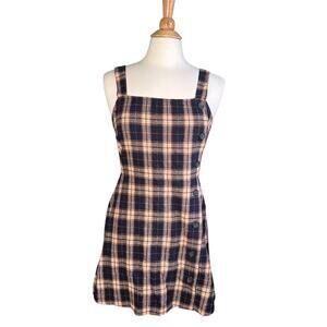 Wild Fable Plaid Tank Faux Button Dress Cluless M4